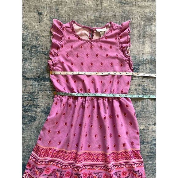 Children's Place Pink Flutter Sleeve Paisley Print Dress Girls Large 10 - 12 - Picture 4 of 5